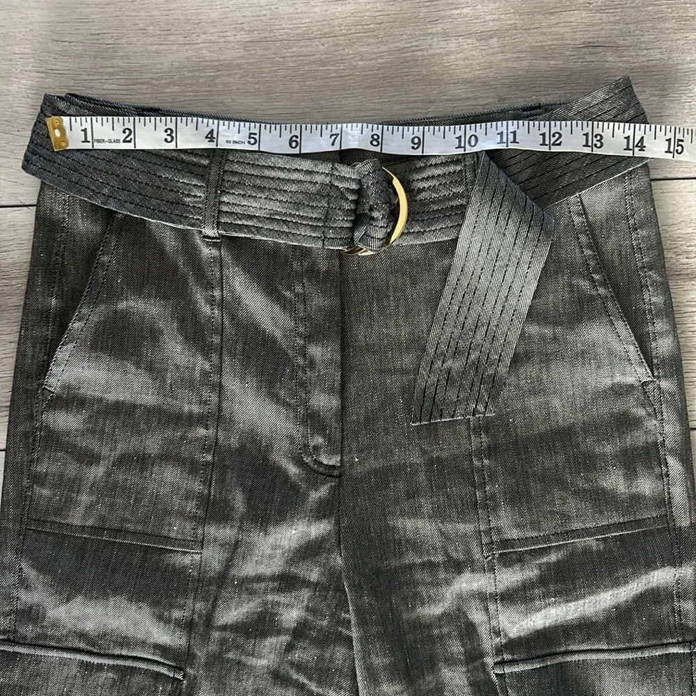 WHBM linen blend tapered ankle pants size 4 gray